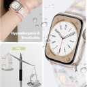 V.R.HOPE Resin Watch Band Compatible with Apple Watch Band for Women 38mm 40mm 41mm 42mm Starlight Fashion Lightweight Bracelet Strap for iWatch Series 11/10/9/8/7/6/5/4/3/2/1/SE3(Creamy Starlight)