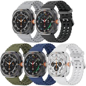GrTrees 5 Packs Bands Compatible with Samsung Galaxy Watch Ultra Band 47mm, Adjustable Silicone Replacement Straps for Women Man Ultra Orange