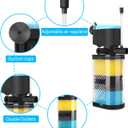 AquaMiracle Aquarium Filter 3-Stage in-Tank Filter Internal Fish Tank Filter Turtle Filter for 70-100 Gallon Fish Tanks with Dual Water Outlet & Aeration