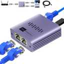 Ethernet Splitter 1 to 2 1000Mbps, Internet Splitter High Speed RJ45 Port LAN Splitter for Cat 5/5e/6/7/8 Cable, Ethernet Router Switch for PC/Laptop/TV (2 Devices Networked Simultaneously)