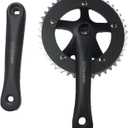 CDHPOWER Single Speed Crankset 44T 165mm Crankarms 130 BCD Crankset for Mountain Road Bike Fixed Gear Bicycle(Square Taper, Black) (44T, Sprocket)