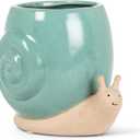 Abbott Collection Stoneware Snail Planter - Small (5" H, 3" Opening)