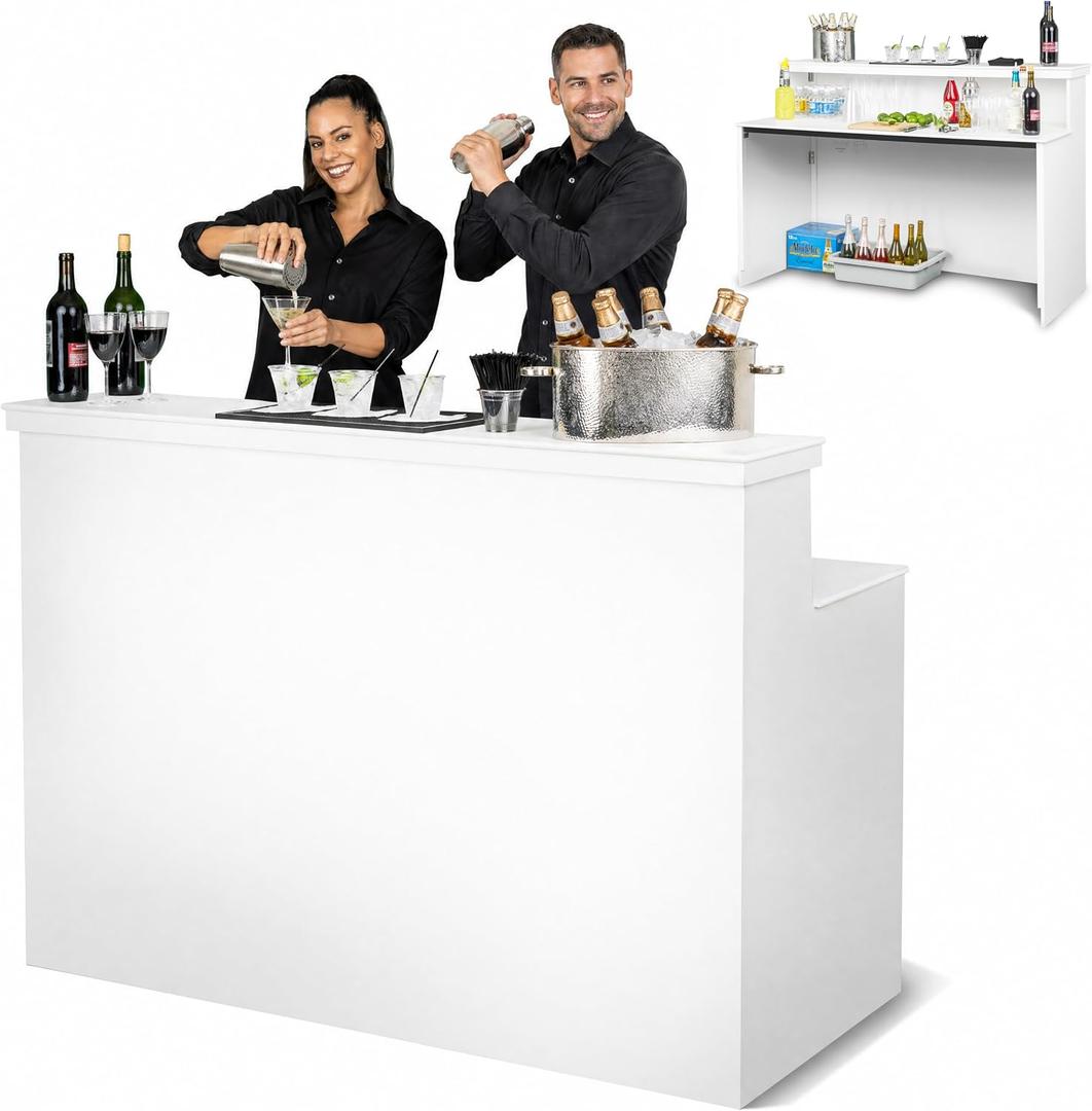 GoBar Elite Heavy-Duty Portable Bar Table - White or Black