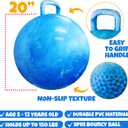 Bedwina Bouncing Ball for Kids 20 Inch Hopper Ball with Handle and Pump | Fun & Durable Bouncy Toy for Children | Safe Inflatable Hopping Toy for Indoor & Outdoor Play, Exercise & Active Fun