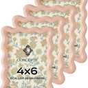 Concepts 4x6 Pink Scallop Resin Picture Frame with Tempered Glass (Pack of 4)