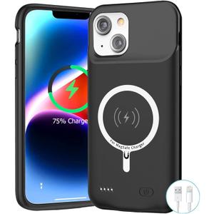 Battery Case for iPhone 14, Upgraded 10000mAh Portable Protective Charging Case with Wireless Charging Compatible with iPhone 14 (6.1 inch) Rechargeable Battery Pack Charger Case with Carplay (Black)