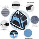 YLONG Airline Approved Pet Carrier,Soft-Sided Pet Travel Carrier for Cats Dogs Puppy Comfort Portable Foldable Pet Bag (17.5"L x 7.5"W x 11.0"H, Blue)