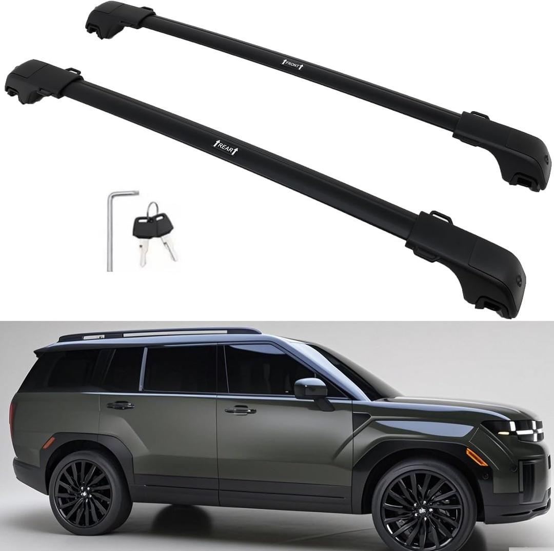 Upgraded 260lbs Cargo Carrier for Hyundai Santa fe 2024-2026 Roof Rack Cross Bars Luggage Rail Lockable,Easy Installation,No Drilling