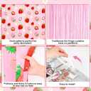 Tiamon 2 Pack Strawberry Party Decorations 3.3 x 6.6 Ft Foil Fringe Curtains Berry First Birthday Backdrop Tinsel Streamers Photo Booth for Sweet Berry Shortcake Baby Shower Birthday Party Supplies