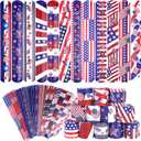Kolewo4ever 144 Pieces 4th of July Slap Bracelet Independence Day Wristbands American Flag Slap Bracelets Stars Stripes Flag Wristbands for Fourth of July Decorations