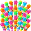 Woanger 30 Pcs Echo Microphone Fun Voice Amplifying Microphone Multicolored Retro Battery Free Speech Therapy Toys Lightweight Echo Mic for Singing Music Birthday BBQ Party Supply, 7.5 x 2.2 Inch