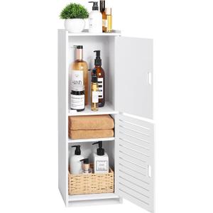 YARUKIMA Bathroom Floor Storage Cabinet,White