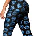 Septangle Women's Swim Bottom Mid Waist UPF 50+ Swimwear Rash Guard Sport Leggings (Blue)