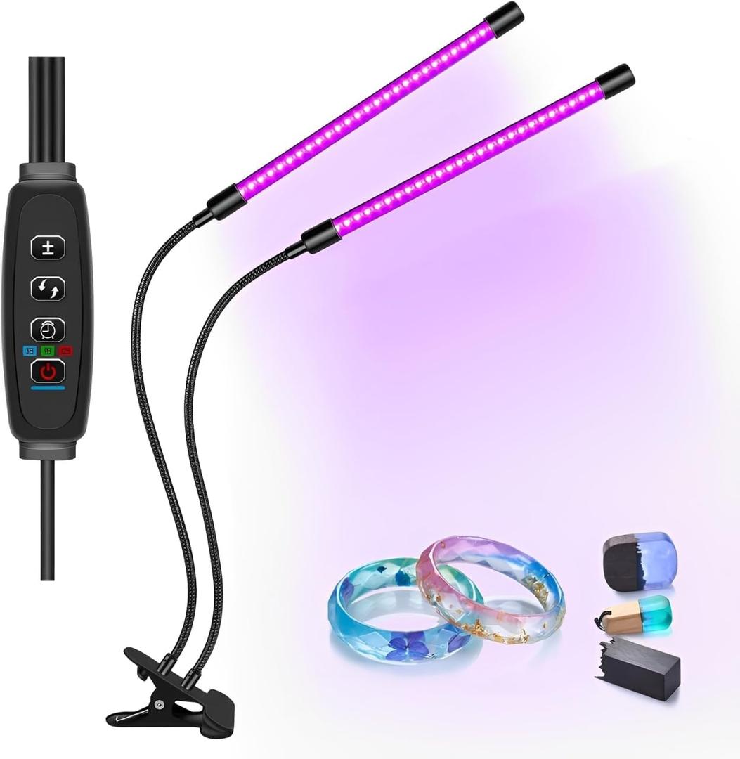 Roppery 20W UV Black Light, Dual Head 54LEDs, 10 Dimmable Levels, 395-405nm LED UV Lamp for Glow in the Dark, Stage Lighting, Body Paint, 3D Printer Resin Curing