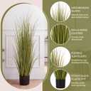 Jexine 2 Pieces 4 ft Tall Artificial Grass Plant Potted Artificial Greenery Floor Plants Fake Pampas Grass Tall in Pot for Housewarming Gift House Garden Bathroom Lobby Indoor Outdoor(Autumn Green)