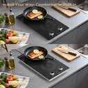 2 Burner Electric Cooktop 110v, Plug in Electric Burner, Countertop & Built-in Stove Top Burner with Knob Control, 9 Power Levels, Multiple Safety Protection, 1800W