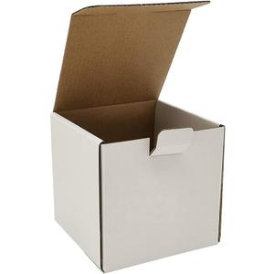 300 Pack 4x4x4'' Small Shipping Boxes, Corrugated Cardboard Mailers for Business, White (LM444-300)
