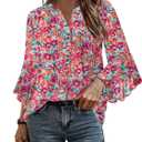 Angerella Summer Tops for Women 2025 3/4 Length Sleeve Elegant Formal Blouses Business Shirts Office Work Dressy Tops Evening Night Wear Spring Young Multi Violet M (M)