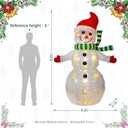 Glitzhome 8ft Christmas Inflatable Decorations ICY Snowman Decors with Build-in LEDs Blow Up Inflatables for Xmas Party Yard Lawn Garden Decors
