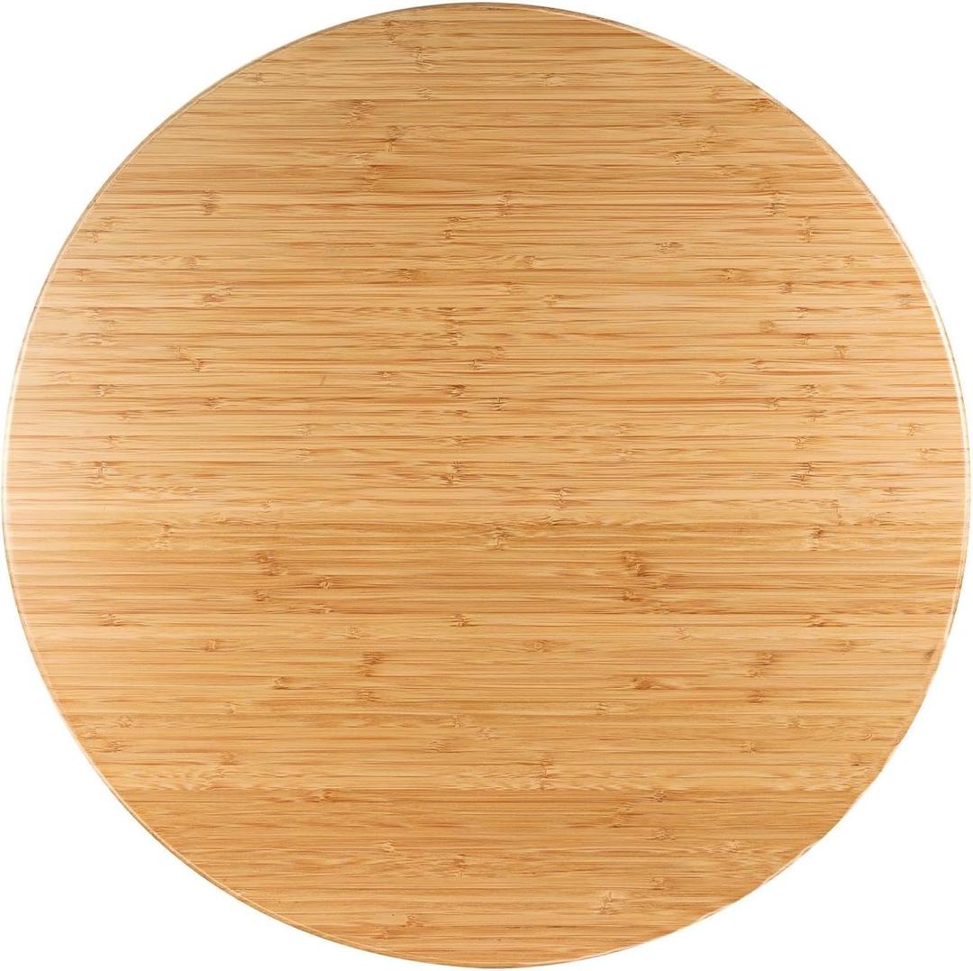 (26 Inch) Bamboo Large Lazy Susan for Dining Table Top with Heavy Duty Metal Rotating Hardware