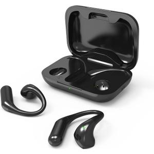 Open-Ear Headphones,Bluetooth 5.3 Wireless Earbuds,5.9g Ultra-Lightweight Sport Earphones with Mic for Running Cycling,Secure Fit for Small Ears (Black)