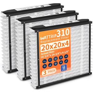 3-Pack 310 Replacement Filter, Compatible with AprilAire Air Purifiers 1310 2310 3310 4300, 20x20x4 MERV 11 Pleated Whole House Furnace HVAC Air Filter
