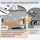 Deblue Heated Cat House for Outside Weatherpoof Plastic Cats Houses Outdoor with Escape Door Indoor Waterproof Feral/Pet Cat Shelter for Puppy, Rabbit(Grey)