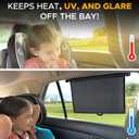 2 x EcoNour Car Side Window Sun Shade (2 Pack) | Retractable Roller Sunshade for Kids | Baby Car Window Shades for UV and Sun Glare Protection | Baby Travel Accessories (15"x17")