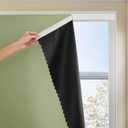 JILRON Adhesive Curtain 100% Blackout No-Drill Easy Install for Bedroom Blinds Light Blocking (Sage Green-47 W x 54" L-1P)