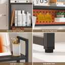 Brakki Desk Shelf, Desk Hutch Bookshelf, Desktop Shelf with Pegboard, Black, 35.43"x7.87"x37.4"
