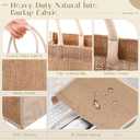 Reginary 16 Pcs Jute Tote Gift Bags Natural Burlap Grocery Shopping Bag Beach Tote with Handle for Bridesmaid Wedding Travel