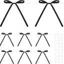 3 x Anwyll Twist Tie Bows 5x7Inch - 30Pcs Premade Black Gift Bow for Cake Gift Wrapping Balloon Craft Treat Bag Black Satin Ribbon Bows for Wedding Baby Shower Birthday Party Halloween Christmas Decor