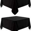 Utopia Kitchen 2 Pack Rectangle Table Cloth [54x78 Inches, Black] Stain and Wrinkle Resistant Tablecloth Washable Polyester Cover for Dining, Buffet Parties, Picnic and Weddings