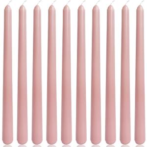 10 Inch Dusty Rose Taper Candles for Home Decoration, 10 Pack Unscented Candlesticks for Dinner Wedding Party, Smokeless and Dripless Candle Sticks