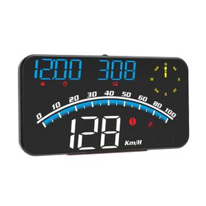Car HUD LED Display, High Definition Speed Alarm, Multifunction 5V Speedometer Head Up Display for Phone Holder and Car Mounts