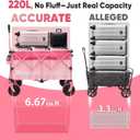 Sekey 220L Wagons Carts Foldable with Big All-Terrian Beach Wheels, Collapsible Heavy DutyWagon with Cup Holders, Extra Large Folding Wagon,Foldable Wagon for Camping, Garden, Sports.Pink