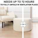 Stuffed Pouf Ottoman Pouf for Living Room Bedroom Floor Storage Pouf Footstools Round Ottoman Foot Rest Stool 20"x20"x12" with Foam Filler (White)