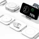 3 in 1 Charging Station for Apple Multiple Devices, Foldable Magnetic Fast Wireless Charger Dock, Travel Charging Pad for iPhone 17 16 15 14 13 12 Pro Max Plus Apple Watch Series & AirPods 4/3/2/Pro