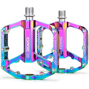 Bike Pedals - 9/16" Bicycle Pedals Platform - 3 Sealed Bearing Bike Pedals, Lightweight Plat Pedals for Road Mountain BMX City Bike (Multi-colored)