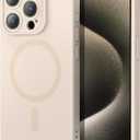 ESR for iPhone 15 Plus Case with MagSafe, Supports Magnetic Charging, Slim Liquid Silicone Case, Shock Absorbing, Screen and Camera Protection, Cloud Series, Light Tan