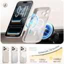 for iPhone 17 Pro Max Case for Women Girls,Compatible with MagSafe,Camera Control,Full Camera Protection, Cute Wave Magnetic Phone Case for iPhone 17 Pro Max,Stone