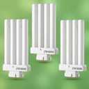3 Pack 27W FML27 Natural Daylight Spectrum Fluorescent Light Bulb Replacement, 4 Pin GX10q-4 Base Compact Fluorescent Light Bulbs, 1500 Lumens, 6500K Daylight Quad Tubes CFL Replacement Bulbs