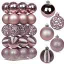 30PCS 2.36" Christmas Ball Ornaments Shatterproof Pink Christmas Tree Decorations Xmas Tree Balls Halloween Ornaments Dcor