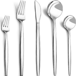 40-Piece Silverware Set for 8, CEKEE Stainless Steel Flatware Cutlery Set Included Knife Spoon and Fork, Kitchen Utensils Set for Home Hotel Wedding Restaurant - Mirror Polished & Dishwasher Safe