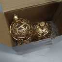 Shappy 6 Pcs Christmas Gold Ball Ornaments 2/3/5 Inch Diamond Pendant Christmas Tree Ornaments Gold Decorations for Home Xmas Holiday Party Wedding Wreath Gift