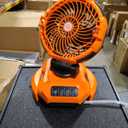 25L Portable Misting Fan, 30000mAh Rechargeable Battery Powered Oscillating Cooling Fan, Outdoor Fans for Camping, Patio, Adjustable Base for 10-13in Water Tank (Bucket Included)
