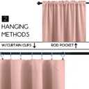 KOUFALL Blush Pink Blackout Curtains for Bedroom Girls Short Small Window Curtains for Girls Room Bathroom 34 x 24 Inch Length