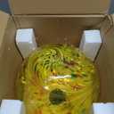 Gazing Ball 10 inch Colorful Glass Gazing Ball for Garden Decor, Indoor Outdoor Glass Gazing Globe Yard Decoration, Yellow