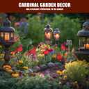 Suzile 6 Pcs Cardinal Garden Stake Red Cardinal Christmas Ornaments Floral Picks Garden Bird Resin Crafts for Decoration Flower Arrangements Tree Potted Plants, 11 Inch