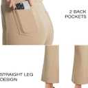 AFITNE Women's Yoga Dress Pants with Pockets High Waisted Pull On Straight Leg Cropped Pants Stretchy Work Ankle Pants (S)